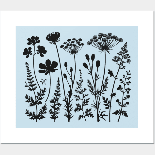 Wildflower Silhouettes Wall Art by Black & Bloom 